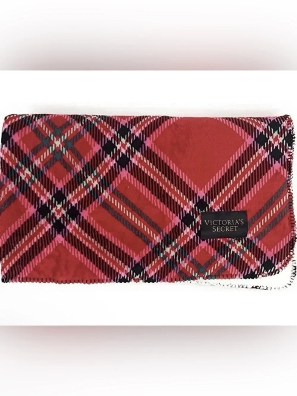 Victoria’s Secret Cozy Plush Plaid Blanket ~ 50” x 60”